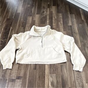 Lululemon Cream Half-Zip Cropped Sweatshirt